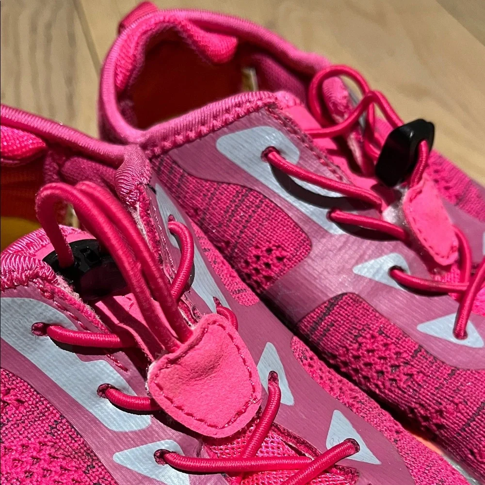 Girls Pink Athletic Water Shoes with Multicolor Soles